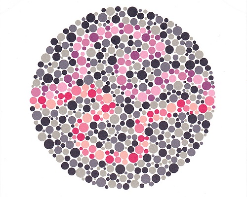 Ishihara tracing color blind test