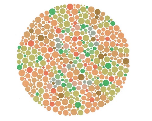 Ishihara test for color blindness. Color blind test. Green number 9 for  colorblind people. Vector illustration. Stock Vector